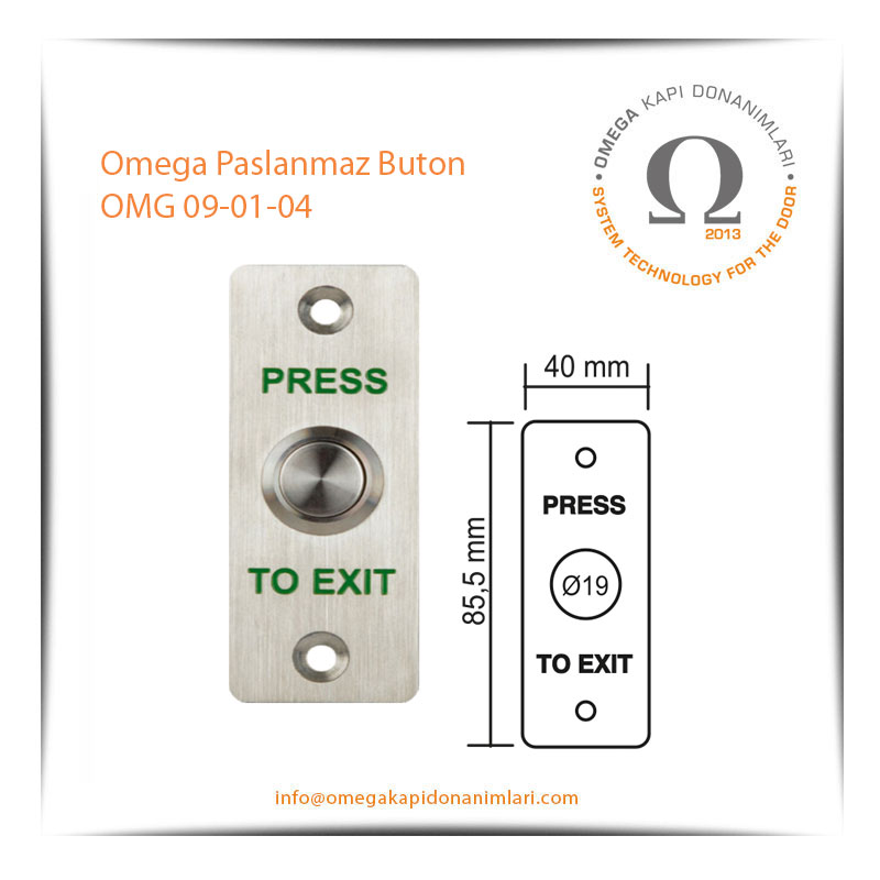 Omega Paslanmaz Buton OMG 09-01-04