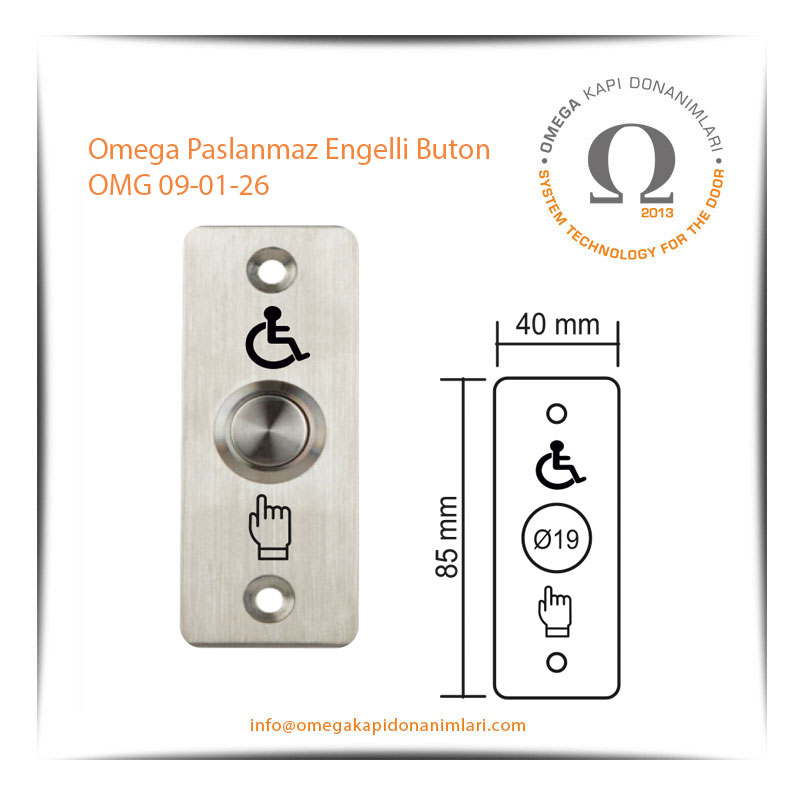 Omega Paslanmaz Engelli Buton OMG 09-01-26