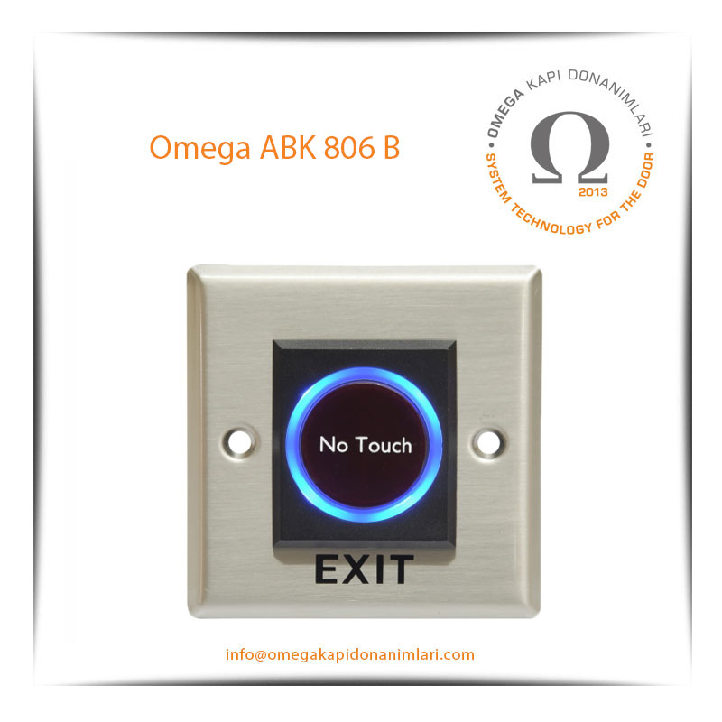 Omega ABK 806B No Touch Paslanmaz Çıkış Butonu Gömme Tip